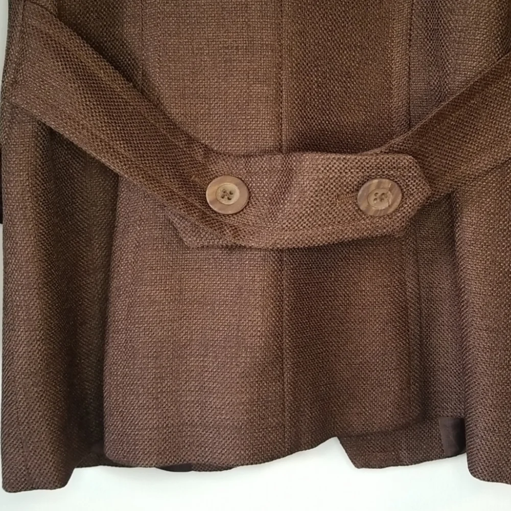 Zara Basic womens tweed brown blazer size 4 - Picture 4 of 11